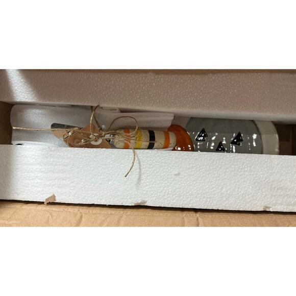 NIB Mud Pie Halloween Dip and Tray Set "A Wee Bit Wicked Pumpkins & Ghost - Picture 9 of 10